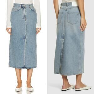 Loulou‎ Studio Rona Denim Long Skirt 320$ Size Large Summer Spring